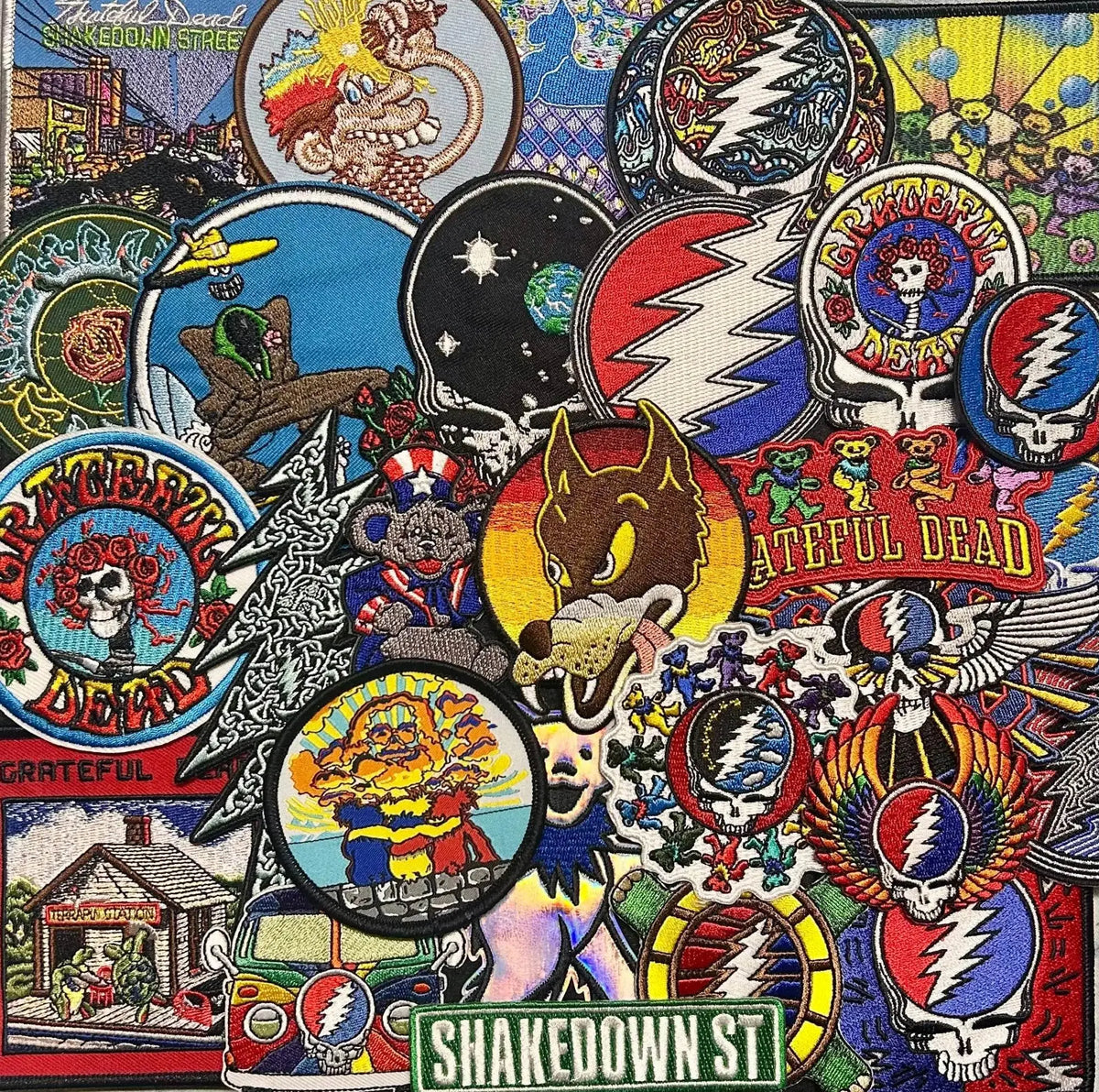 Rock Off officially licensed products Grateful Dead Patch Syf Circle Ufficiale Ufficiale Nero Woven Sew On 105 X 45Mm Size One Size