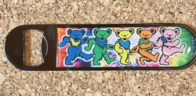 Grateful Dead - Dancing Bears and Logo on Tie Dye - Refrigerator Magnet
