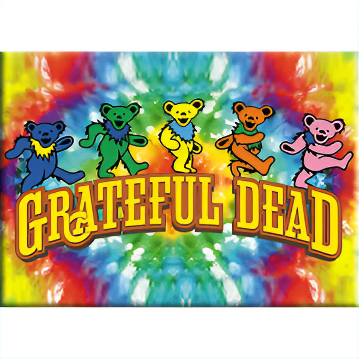 Grateful Dead - Dancing Bears on Tie Dye Magnet - gratefuldeadshop.com