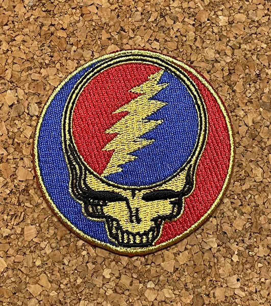 Grateful Dead - Gold Steal Your Face 3" Embroidered Patch