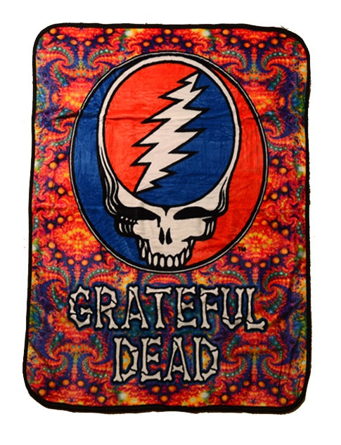 Casey Jones Dancing Bear train fleece blanket - licensed Grateful Dead  throw