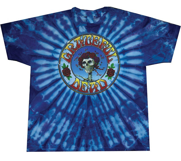 Vintage The Grateful Dead tie dye Liquid Blue T-Shirt Rock Skull & Roses  Small S