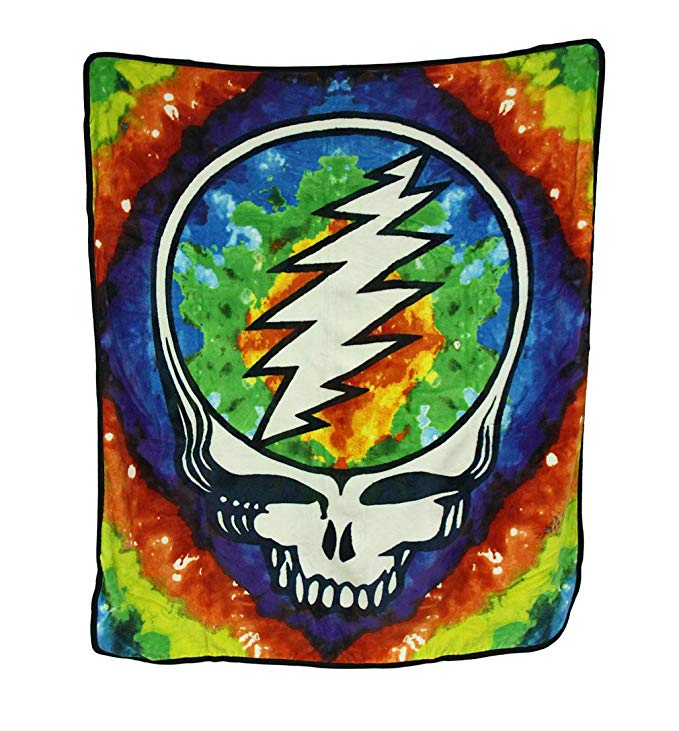 Casey Jones Dancing Bear train fleece blanket - licensed Grateful Dead  throw