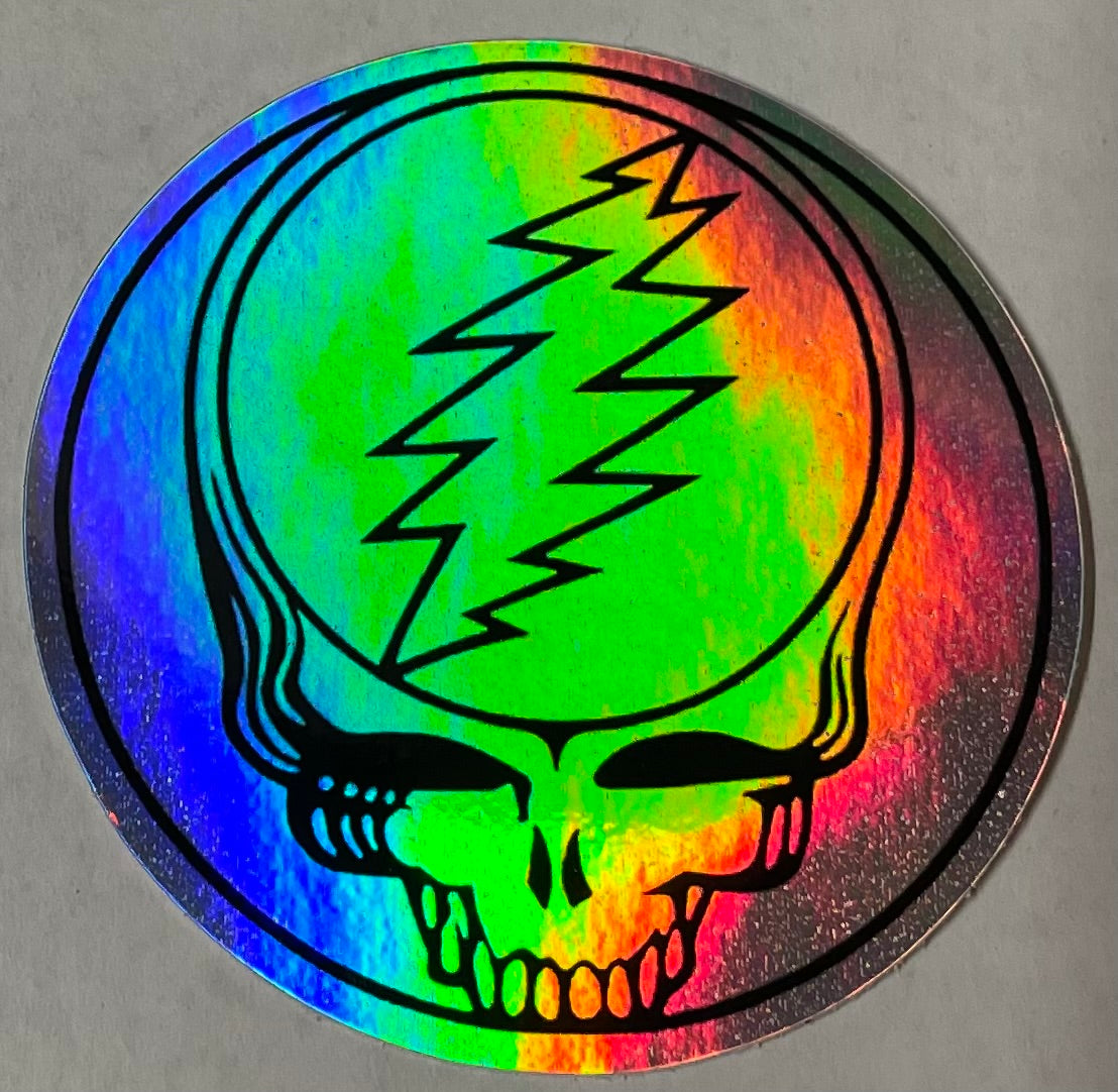 Grateful Dead Steal Your Face 4 in. Mylar Sticker Liquid Blue