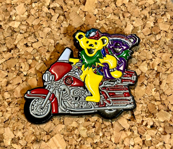Grateful Dead - Motorcycle Riding Dancing Bears Hat Pin