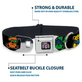 Dog collar with seatbelt buckle closure featuring Grateful Dead logo on a white background