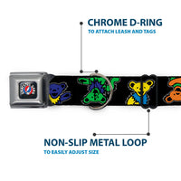 Dog collar with chrome D-ring and non-slip metal loop on a white background