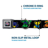 Dog collar with chrome D-ring and non-slip metal loop on a white background