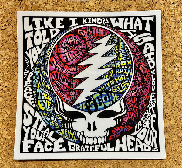 Grateful Dead - SYF Song Titles Danny Steinman Sticker