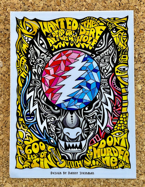 Grateful Dead - Dire Wolf Sticker by Danny Steinman