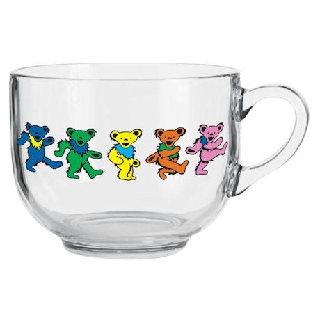 Grateful Dead - Taza de sopa de vidrio con osos danzantes