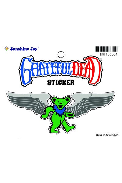Grateful-Dead - Green Dancing Bear Rockwings Sticker