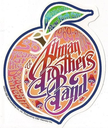 Banda de Allman Brothers - Beacon Peach Pegatina