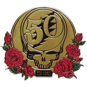 Grateful Dead - 50th Anniversary Red Roses Metal Sticker - Sticker