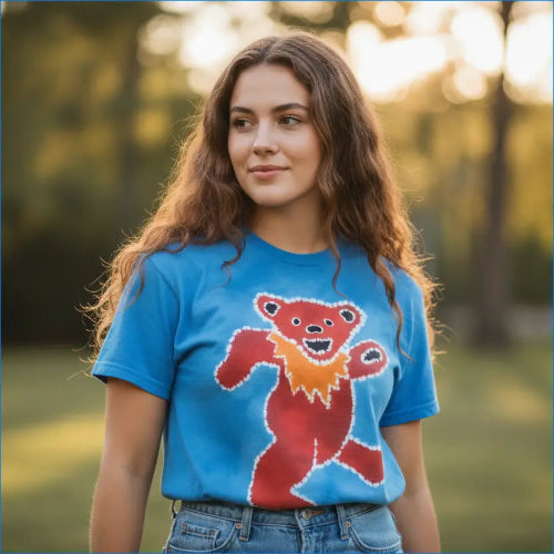 Grateful Dead Tie Dye Dancing Bear T-Shirt | Batik Style | Official