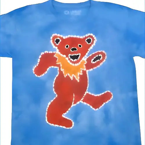 Grateful Dead Batik Style Tie Dye Dancing Bear T-Shirt
