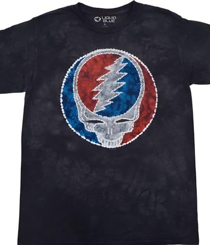 Grateful Dead - Batik Style Tie Dye Stealie T-Shirt - Medium - T-Shirts