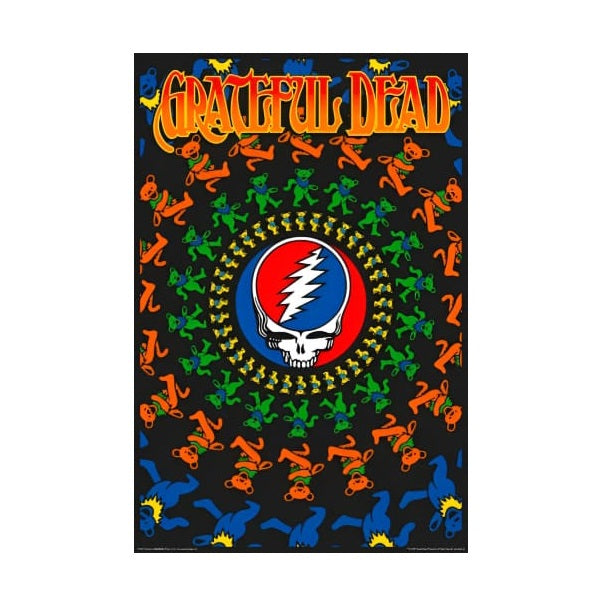 Grateful Dead - Bear Circle  Blacklight Poster