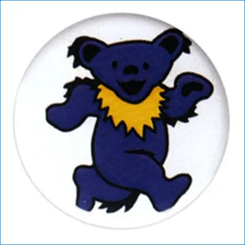 Grateful Dead Blue Dancing Bear Button Merchandise