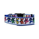Grateful Dead - Blue Dancing Bears Dog Collar - Medium (fits 12’’-18’’ neck) - Pet Gear