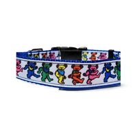 Grateful Dead - Blue Dancing Bears Dog Collar - Medium (fits 12’’-18’’ neck) - Pet Gear