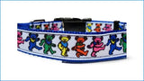 Grateful Dead - Blue Dancing Bears Dog Collar - Gratefuldeadshop.com
