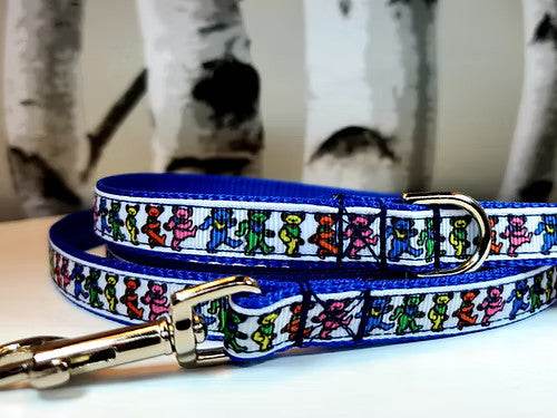 Grateful Dead - Blue Dancing Bears Dog Leash