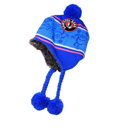 Grateful Dead - Dancing Bears Blue Knit Flap Ski Hat