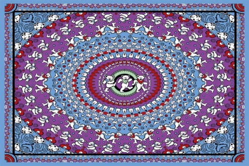 Grateful Dead - Blue Dancing Bears Tapestry Wall Hanging - Tapestries