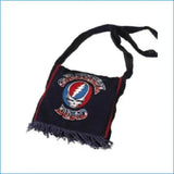Navy blue shoulder bag with Grateful Dead logo on a white background