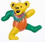 Grateful Dead - Dancing Bear Christmas Ornament - Green/Yellow - Grateful Dead Gift