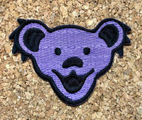 Grateful Dead - Dancing Bear Head Embroidered Patch - Purple - Patches