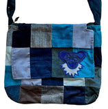 Grateful Dead - Dancing Bear Head Patchwork Messenger Bag - Handbags