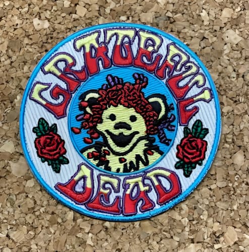 Grateful Dead - Dancing Bear with Roses Embroidered Patch - Patches