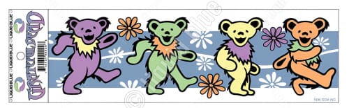 Grateful Dead - Dancing Bears and Flowers Bumper Sticker - Sticker