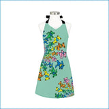 Colorful apron with teddy bear pattern on a white background