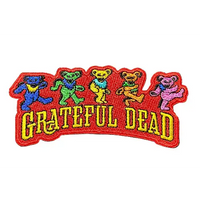 Grateful Dead patch with five bears and 'Grateful Dead' text on a dark background