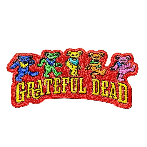 Grateful Dead patch with five bears and 'Grateful Dead' text on a dark background