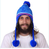 Grateful Dead - Dancing Bears Blue Knit Flap Ski Hat - Gratefuldeadshop.com