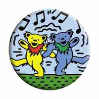 Grateful Dead - Dancing Bears Music Notes Button - Buttons & Pins