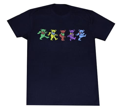 Grateful Dead - Dancing Bears Navy T-Shirt - Medium - T-Shirts