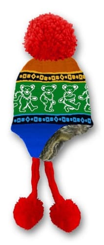 Grateful Dead - Dancing Bears Rainbow Knit Flap Hat 