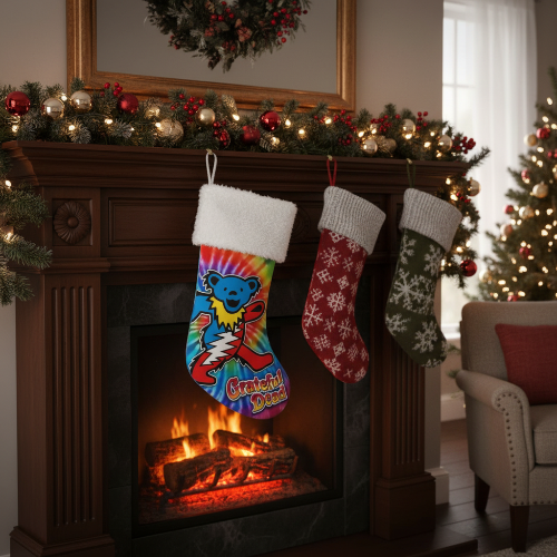 Grateful Dead - Dancing Bears Tie Dye Christmas Stocking