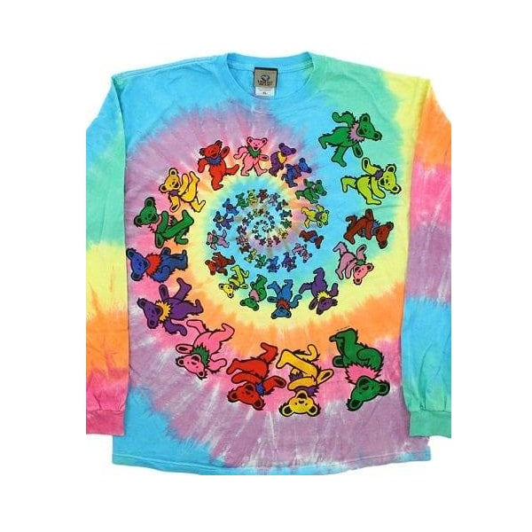 Grateful Dead - Dancing Bears Tie Dye Long Sleeve T-shirt