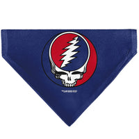 Blue bandana with a Grateful Dead logo on a white background
