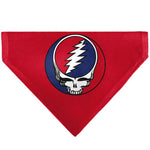 Red bandana with a Grateful Dead logo on a white background