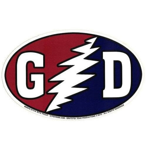 Grateful Dead - GD Lightning Bolt Euro Oval Sticker