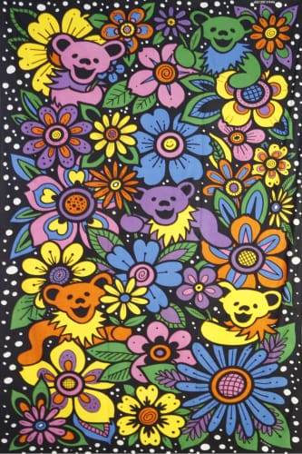 Grateful Dead - Flower Bears Tapestry - gratefuldeadshop.com