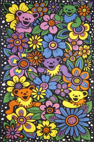 Grateful Dead - Flower Bears Tapestry - Decorative Tapestries