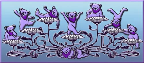 Grateful Dead - Flowers and Bears Sticker - Sticker